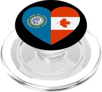 South Dakota and Canada Flags: Heart Shaped Unity PopSockets PopGrip para MagSafe
