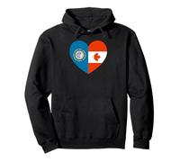 South Dakota and Canada Flags: Heart Shaped Unity Sudadera con Capucha