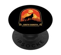 South Dakota Live Love Explore - Diseño de Lobo PopSockets PopGrip Adhesivo