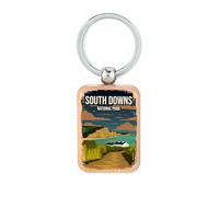 South Downs England National Park Llavero de madera, placa de perro, llavero accesorio
