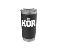 South Korea Country Code with Flag Trendy College Style Vaso térmico de acero inoxidable de doble pared
