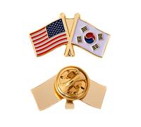 South Korea Country - Pin de solapa esmaltado con bandera doble para hombre y mujer, diseño patriótico coreano