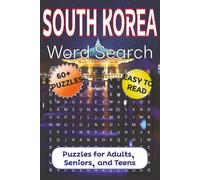 South Korea Word Search Puzzle Book: South Korea Word Search Puzzle Book: Word Searches with Easy to Read Print about K-Pop, Korean Culture, Landmarks ... Fun Gift for Vacations, Holidays & Free Time