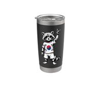 South Korean Flag Raccoon Funny South Korea Vaso térmico de acero inoxidable de doble pared
