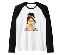 South Korean Girl South Korea Flag South Korean Girlfriend Camiseta Manga Raglan