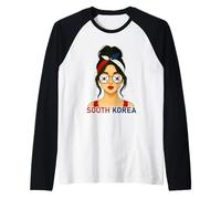 South Korean Girl South Korea Flag South Korean Girlfriend Camiseta Manga Raglan