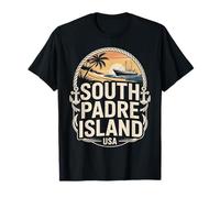 South Padre Island Texas Retro Nautical Homenaje Camiseta