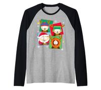 South Park Christmas Eric Stan Kyle & Kenny Festive Costumes Camiseta Manga Raglan