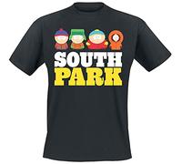 South Park Hombre Camiseta Negro S 100% algodón Regular