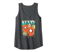 South Park Kenny Muerte Pose Calle Arte De Dibujos Animados Clásico Camiseta sin Mangas, Mujer, Jaspeado Oscuro, S