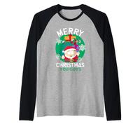 South Park Merry Christmas Cartman Funny Holiday Cartoon Camiseta Manga Raglan