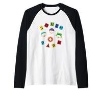 South Park Multi Color Friend Group Faces Camiseta Manga Raglan