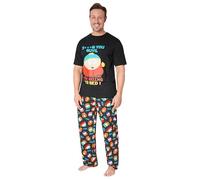 South Park Pijama Hombre Algodon Conjunto de Pijama Suave Ropa de Casa con Camiseta y Pantalon Regalo Hombres Adolescentes (L, Negro/Multi)