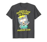 South Park Professor Chaos Destruction & Doom Camiseta, Hombre, Jaspeado Oscuro, L