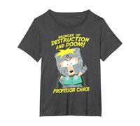 South Park Professor Chaos Destruction & Doom Camiseta, Mujer Tallas Grandes, Jaspeado Oscuro, 5XL Grande