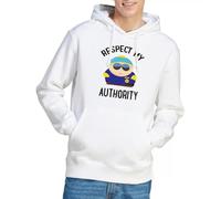 South Park Respect Hoodie Sudadera con Capucha, Blanco, XL Unisex Adulto