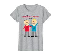 South Park Terrance and Phillip Camiseta, Mujer, Gris Jaspeado, XS