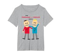 South Park Terrance and Phillip Camiseta, Mujer Tallas Grandes, Gris Jaspeado, 3XL Grande