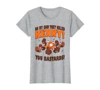 South Park You Killed Kenny Thanksgiving Camiseta, Mujer, Gris Jaspeado, M