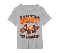 South Park You Killed Kenny Thanksgiving Camiseta, Mujer Tallas Grandes, Gris Jaspeado, 2XL Grande