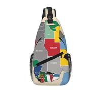 South Sudan Composition Map - Riñonera cruzada para el hombro, correa para el hombro, cintura para hombre y mujer