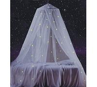 South To East Dosel de cama con estrellas fluorescentes que brillan en la oscuridad, mosquitera para bebé, niños, niñas, hijas, galaxia para cuna, cuna