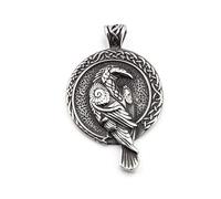 southbankstore Collar con colgante de tótem de cuervo vikingo nórdico, collar de cadena de cuervo de pájaro negro para mujeres y hombres, amuleto de talismán punk, regalo de joyería, Zinc