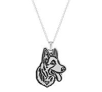 southbankstore Collar de perro pastor alemán, collar con colgante de corazón de amor, regalo conmemorativo de perro galgo, Zinc