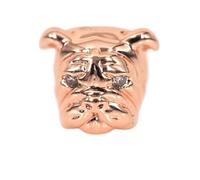 SouthBeat Micro Pave CZ Bulldog cuentas de cabeza de perro para hombres encanto pulsera espaciador cuentas joyería DIY accesorios 13x11mm 10pcs Rosegold