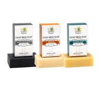 Southern Natural Goat Milk Soap (variedad 3 paquete) Mudazo de mar muerto y bosque de eucalipto de pachul de carbn - para piel seca sensible. Genia