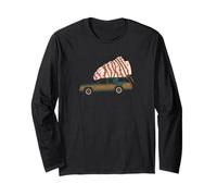 Southern Thanksgiving Station Wagon Turkey Retro Funny tee Manga Larga
