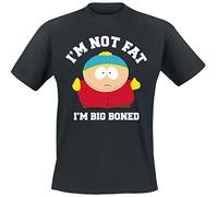 SOUTHPARK I'm Not Fat, I'm Big Boned! Hombre Camiseta Negro XXL 100% algodón Regular
