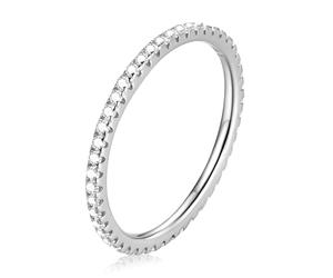 SOUTHPLUS Anillo Eternity Love Ring para Mujer de Plata con Circonita Cúbica, Amor Anillo Minimalista Compromiso Alianzas, Anillo de Eternidad Boda (Eternity, 54(17.3))