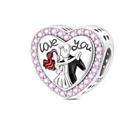 SOUTHPLUS Charms Colgante Mujer Abalorios para Pulseras, Amor Anillos, Infinito, Luna, Colgante de Joyería,Collar, Regalo Mujer Madre, Eenamorados, Plata de Ley 925 (Querida Tango)