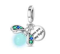 SOUTHPLUS Charms Colgante Mujer Abalorios para Pulseras, Amor Anillos, Infinito, Luna, Colgante de Joyería,Collar, Regalo Mujer Madre, Eenamorados, Plata de Ley 925 (Luciérnaga)