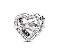 SOUTHPLUS Charms Colgante Mujer Abalorios para Pulseras, Amor Anillos, Infinito, Luna, Colgante de Joyería,Collar, Regalo Mujer Madre, Eenamorados, Plata de Ley 925 (Tocar Corazón)