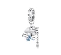 SOUTHPLUS Colgante Charms Plata 925 Corazón Animales Charm Perro para Pulseras, Perlas Colgantes, Cadenas con Colgante, Joyería, Regalo para Mujeres, Familia, Amigos (Gorro Graduación)