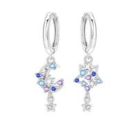 SOUTHPLUS Pendientes de plata 925, Pendientes de Libélula Pendientes Colgantes de Plata 925 para Mujer Regalo para Mujeres Novias y Niñas, con Caja deRegalo (Estrellas y Luna)