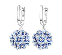SOUTHPLUS Pendientes de plata 925, Pendientes de Libélula Pendientes Colgantes de Plata 925 para Mujer Regalo para Mujeres Novias y Niñas, con Caja deRegalo (Hortensias Azules)