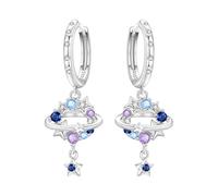 SOUTHPLUS Pendientes de plata 925, Pendientes de Libélula Pendientes Colgantes de Plata 925 para Mujer Regalo para Mujeres Novias y Niñas, con Caja deRegalo (Cielo Estrellado Nulticolor)