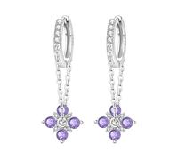 SOUTHPLUS Pendientes de plata 925, Pendientes de Libélula Pendientes Colgantes de Plata 925 para Mujer Regalo para Mujeres Novias y Niñas, con Caja deRegalo (Collar Flores Violetas)