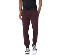 Southpole Men's Basic Fleece Marled Jogger Pant, Burgundy, Medium