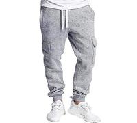 Southpole Pantalones de Entrenamiento para Hombre, Gris Jaspeado (C), M