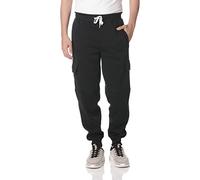 Southpole Pantalones Deportivos básicos de Forro Polar Active, Negro (Carga), 34-37 para Hombre