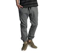 Southpole Pantalones deportivos básicos de sarga elástica para hombre, tallas regulares y grandes y altas, Gris oscuro, 5XL grandes alto