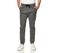 Southpole Pantalones deportivos básicos de sarga elástica para hombre, tallas regulares y grandes y altas, Gris oscuro, 5XL grandes alto