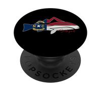 Southport NC Flag Redfish Fish Equipo de Pesca de Carolina del Norte PopSockets PopGrip Adhesivo