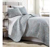 Southshore Fine Living, Inc. Juego de edredón Bohemio Ligero, Colcha de 3 Piezas, Juego de Ropa de Cama de Cachemira con Dos Fundas a Juego (108 Pulgadas de Ancho x 98 Pulgadas de Largo), Aguamarina,