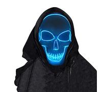 SOUTHSKY LED Maschera Cranio Faccia Maschera Disfraz Luminosa calavera cara Notte Luce Neon for Halloween Fiestas Costume carnaval Cosplay Party (Azul)