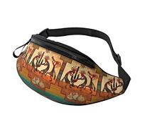 Southwest Native American Kokopelli Riñonera con correa ajustable y audífonos, riñonera para hombres y mujeres, deportes al aire libre, correr, gimnasio, estilo 2, Talla única, Maletín
